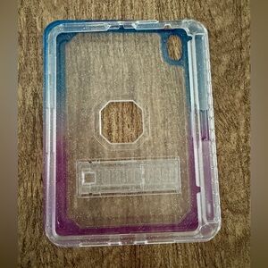 Clear Glitter iPad Mini 6 Case with Blue to Purple Ombre